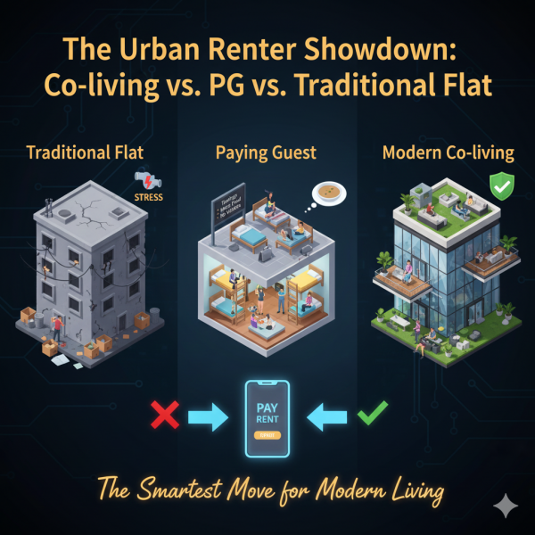 The Urban Renter Showdown: Co-living vs PG vs Traditional Flat – What’s the Real Cost of Living Smart?